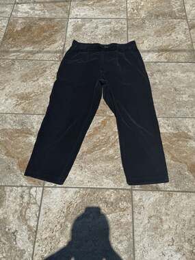 Vintage Tommy Hilfiger Mens Black Corduroy Pleated Trousers Size 36x30